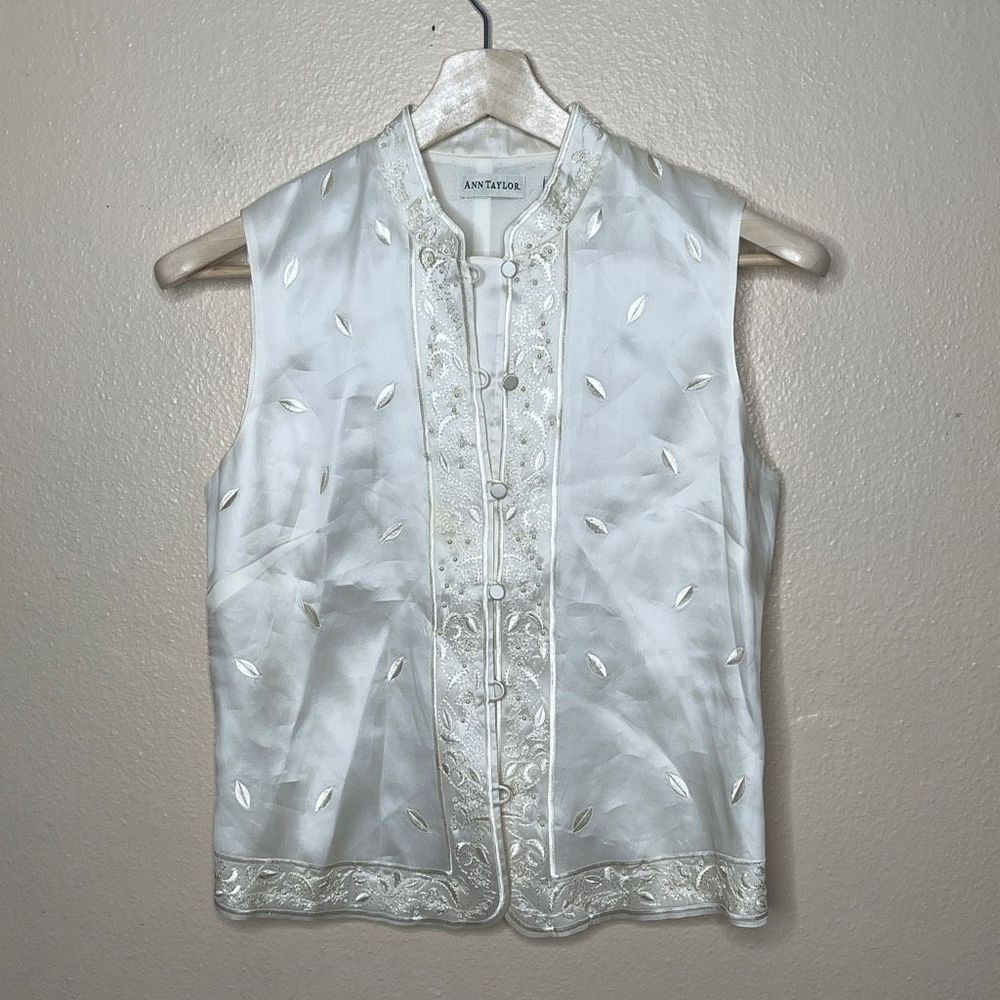 vintage embroidered 100% silk top